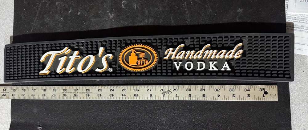 Tito's Handmade Vodka 24" Rubber Bar Rail Mat (A)